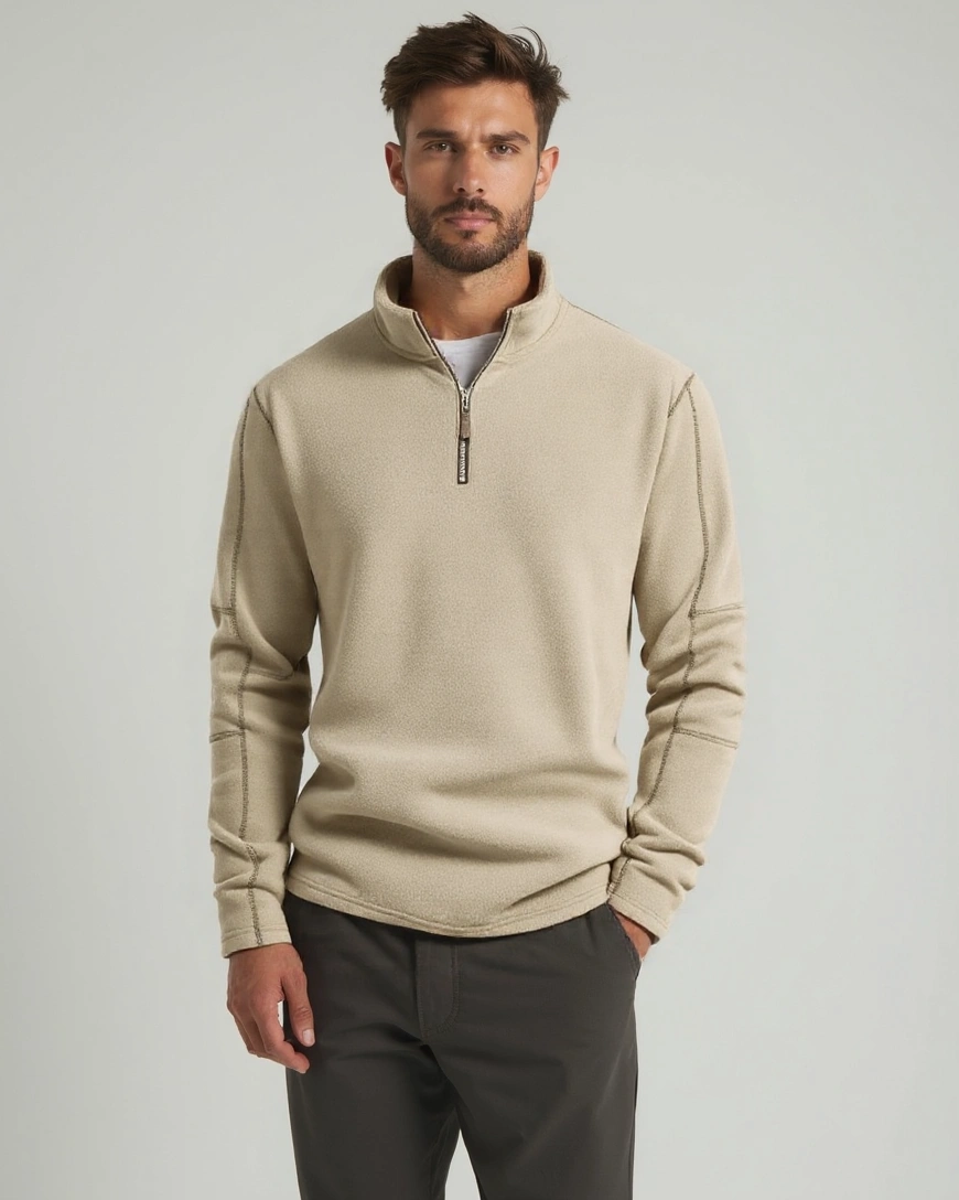 Albert | Beige Half-Zip Jumper