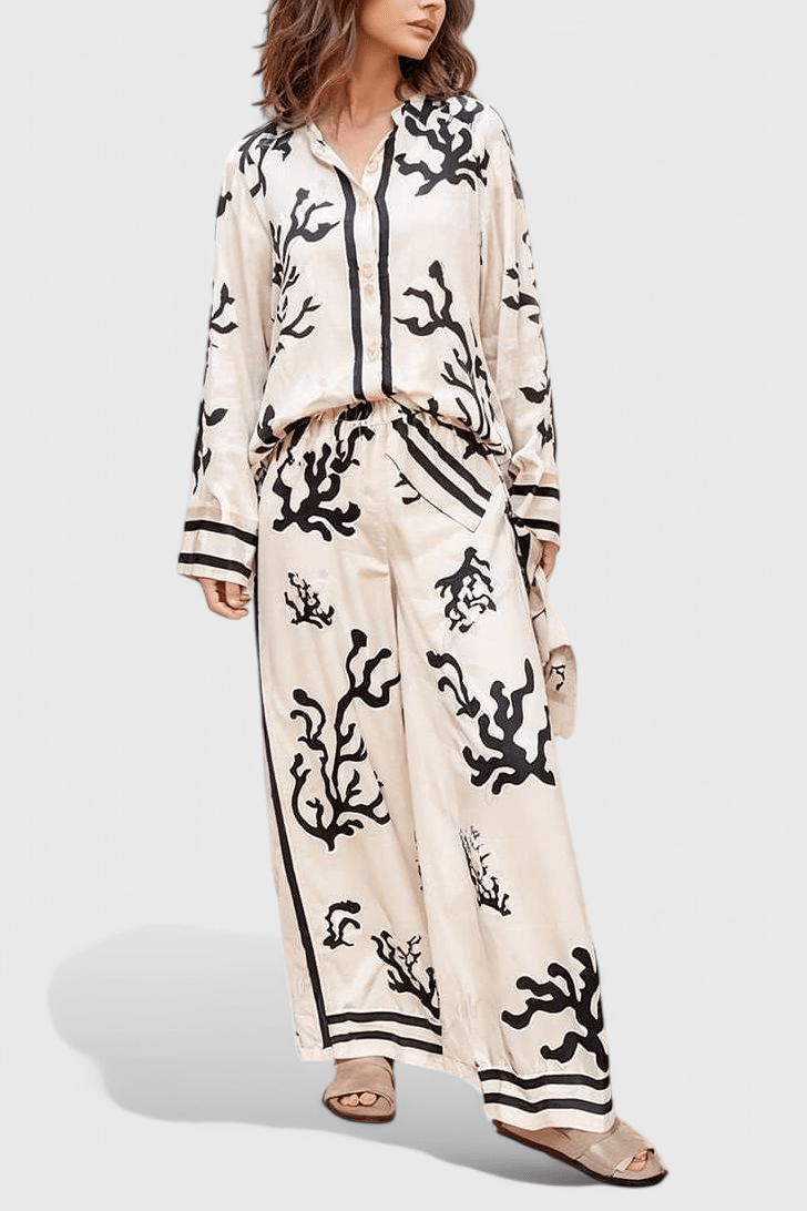 Amelia | Printed Long-Sleeve Trouser Set