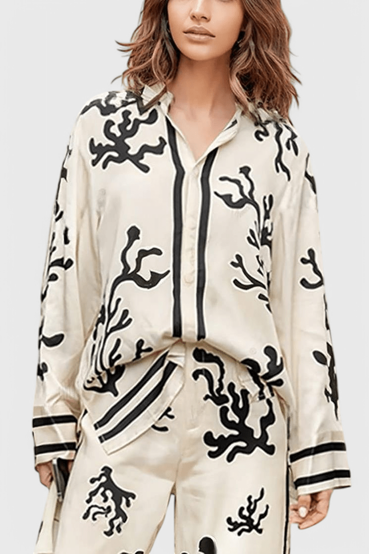 Amelia | Printed Long-Sleeve Trouser Set