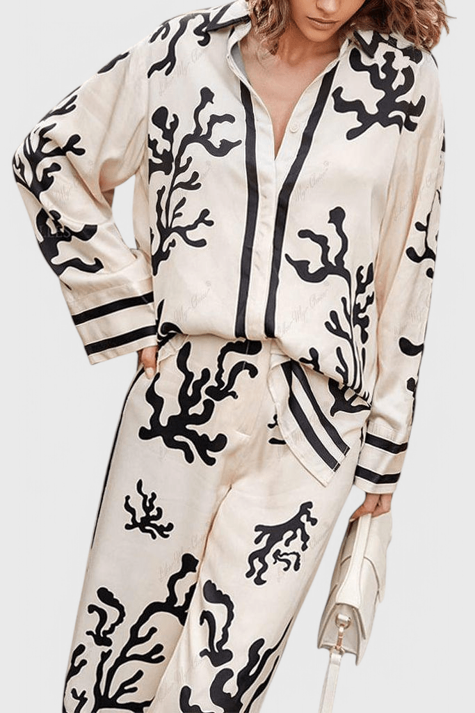 Amelia | Printed Long-Sleeve Trouser Set