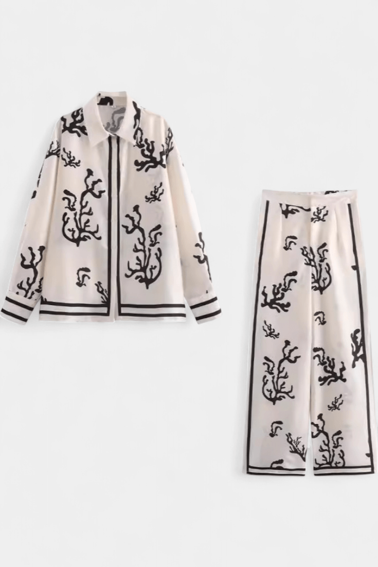 Amelia | Printed Long-Sleeve Trouser Set