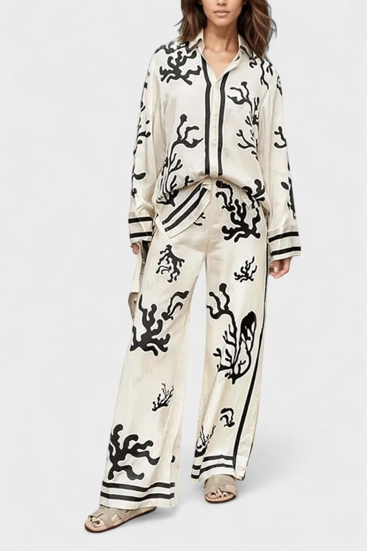 Amelia | Printed Long-Sleeve Trouser Set