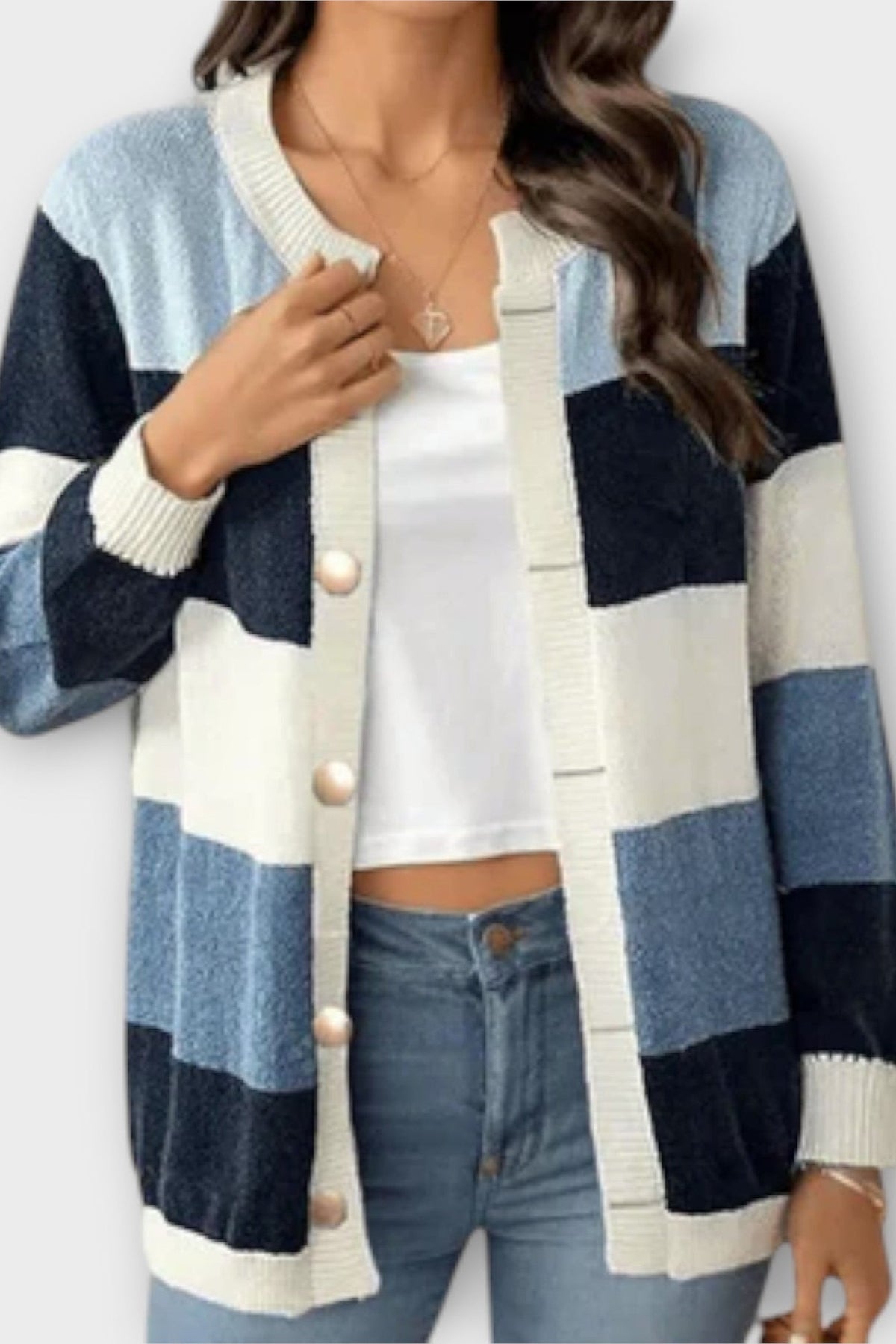Amelia | Pastel Colour-Block Cardigan