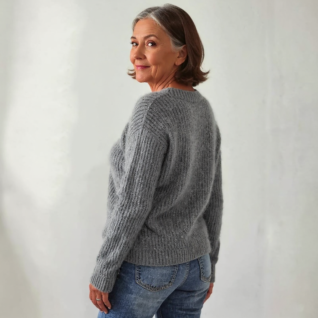 Amanda | Grey Sheep Motif Knit Jumper