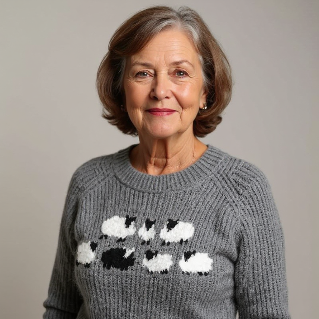 Amanda | Grey Sheep Motif Knit Jumper