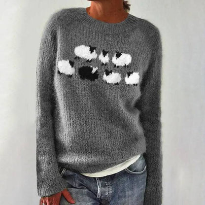 Amanda | Grey Sheep Motif Knit Jumper