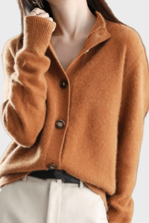 Amber | Soft Beige Button Cardigan