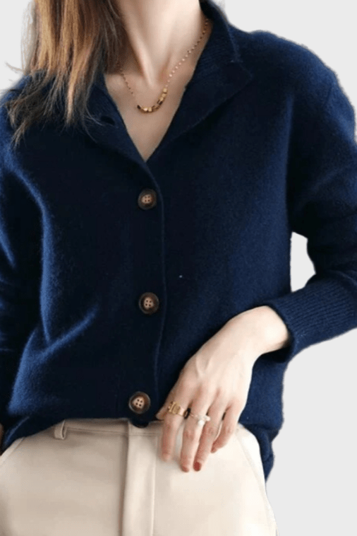 Amber | Soft Beige Button Cardigan