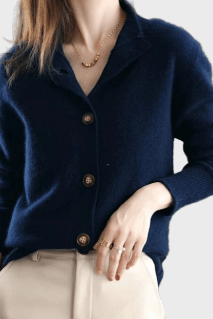 Amber | Soft Beige Button Cardigan