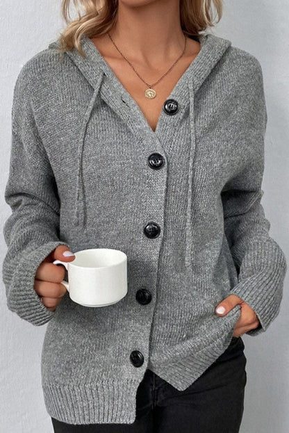 Amelia | Grey Chunky Cropped Cardigan