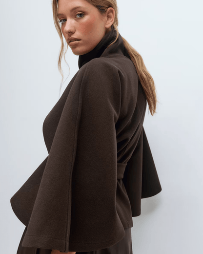 Amelia | Camel Belted Cape Coat