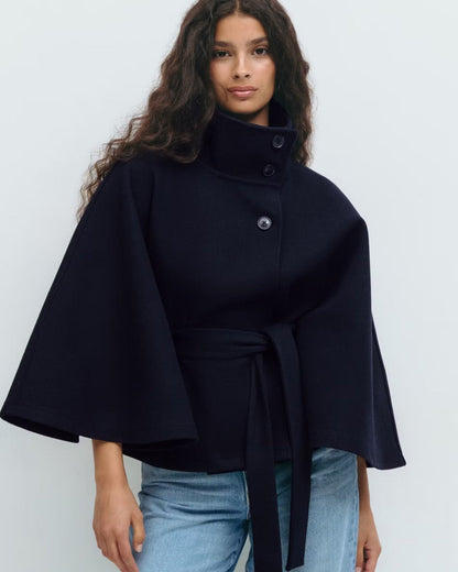 Amelia | Camel Belted Cape Coat