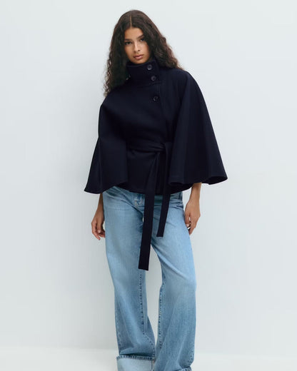 Amelia | Camel Belted Cape Coat