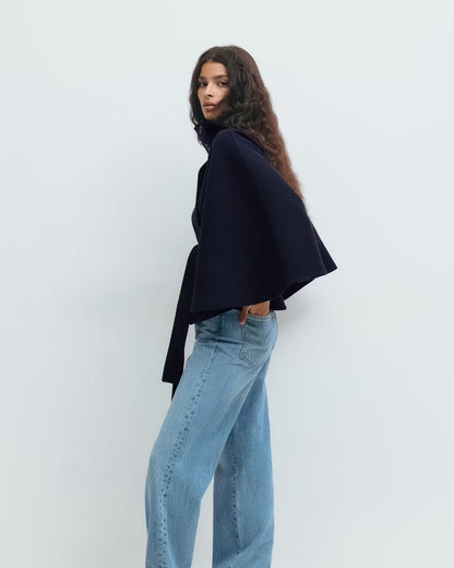 Amelia | Camel Belted Cape Coat