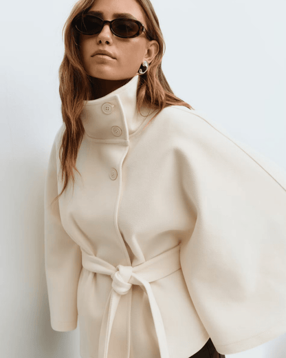 Amelia | Camel Belted Cape Coat