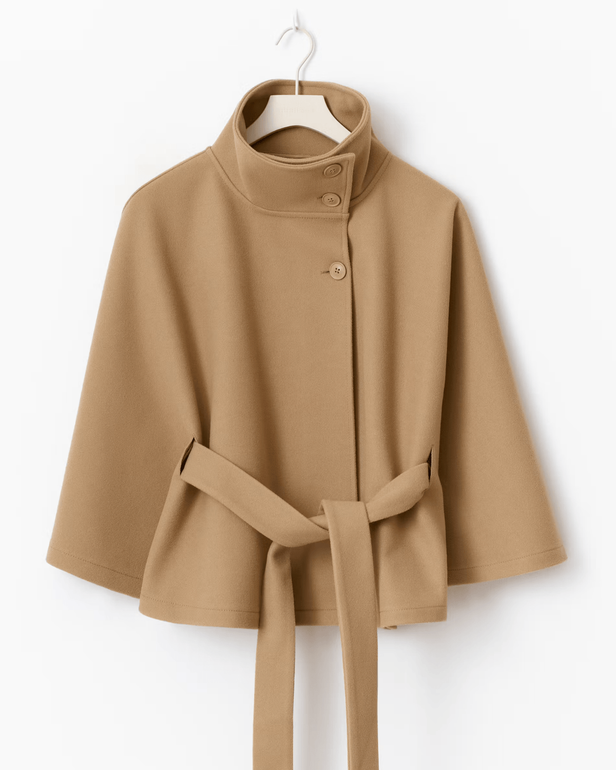 Amelia | Camel Belted Cape Coat