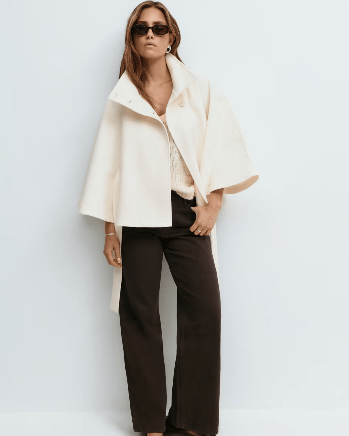 Amelia | Camel Belted Cape Coat