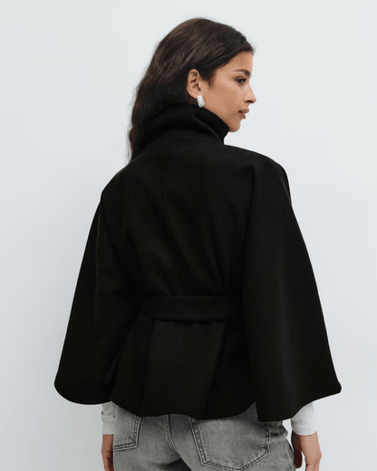 Amelia | Camel Belted Cape Coat