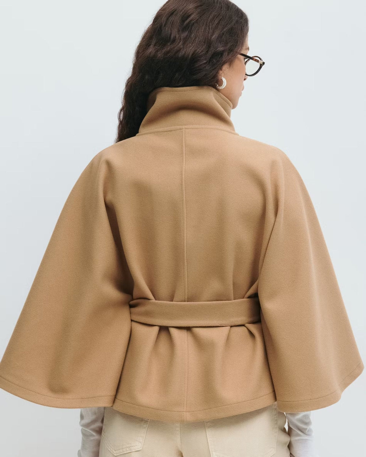 Amelia | Camel Belted Cape Coat