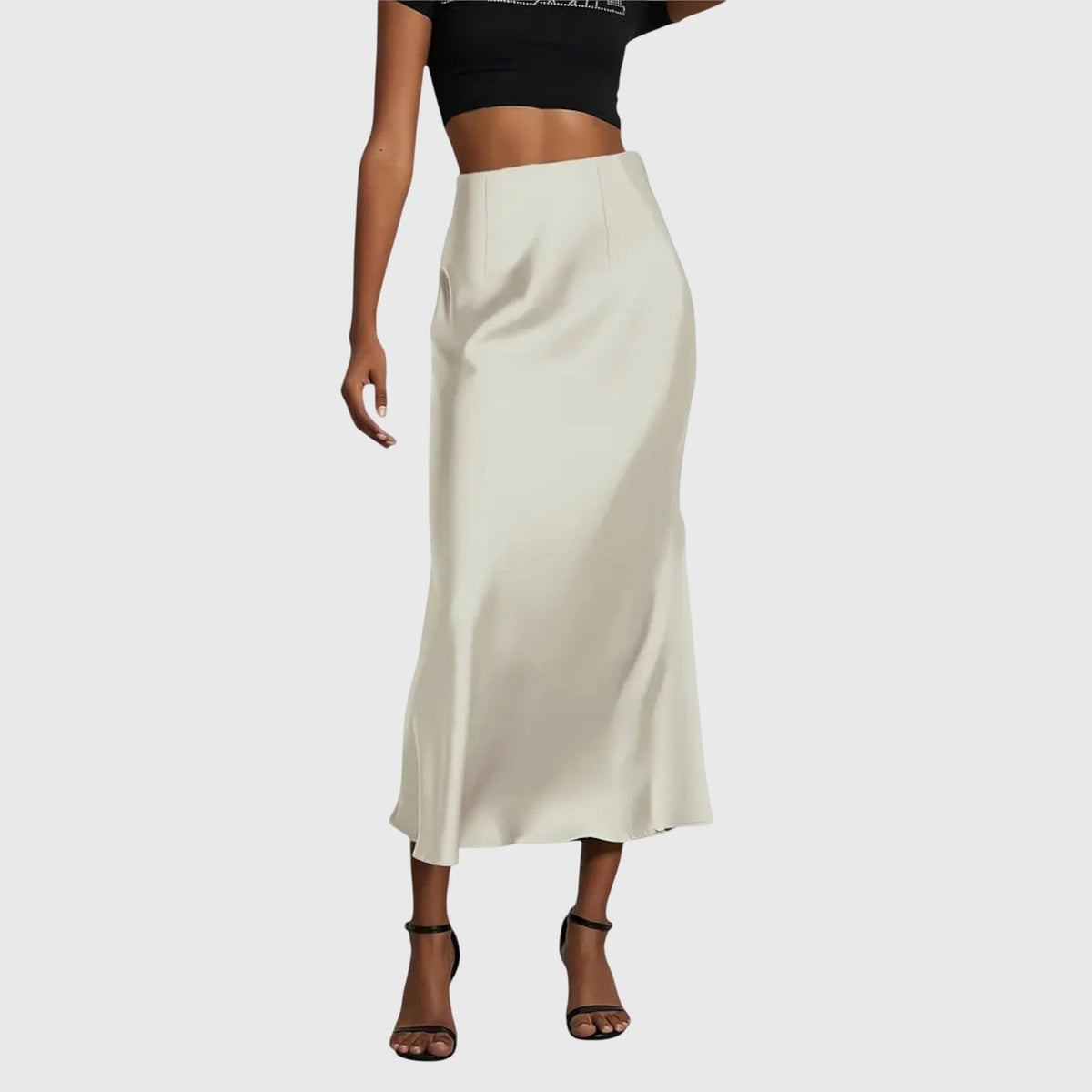 Amira | Satin-Feel Midi Skirt