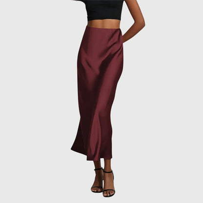 Amira | Satin-Feel Midi Skirt