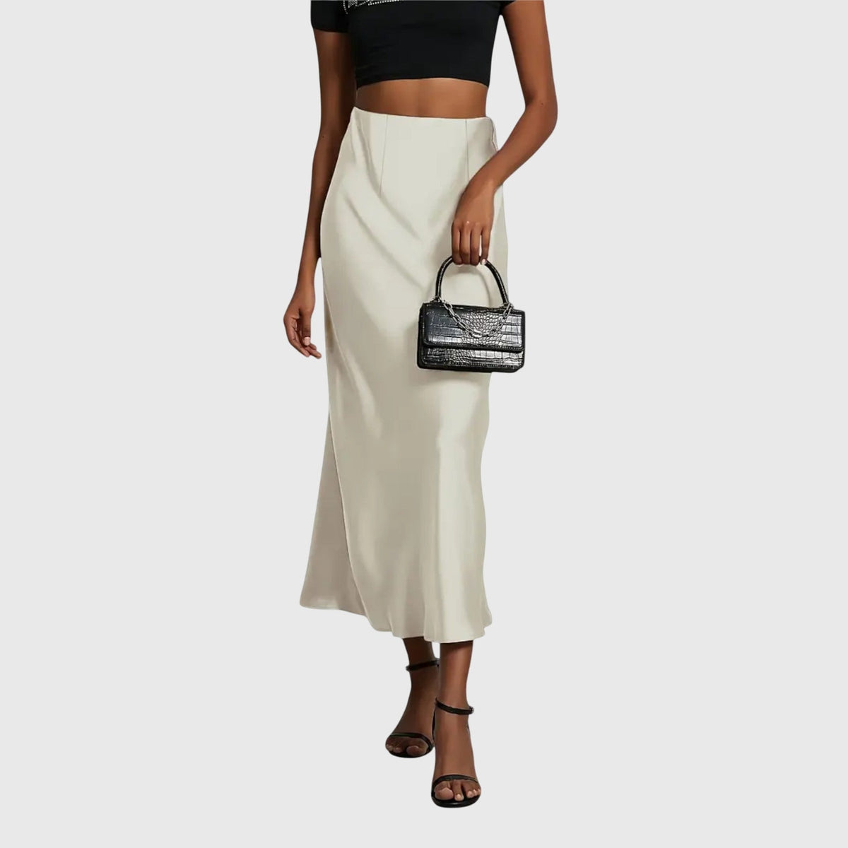 Amira | Satin-Feel Midi Skirt