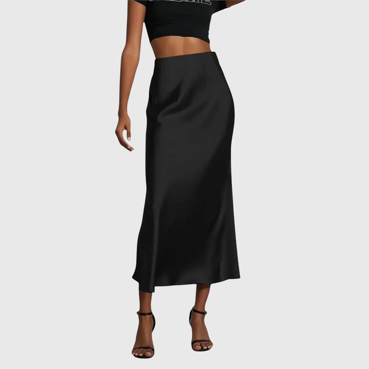 Amira | Satin-Feel Midi Skirt