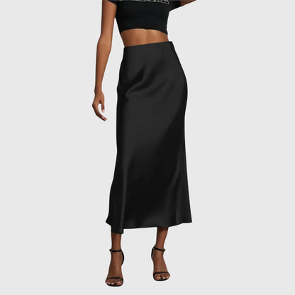 Amira | Satin-Feel Midi Skirt