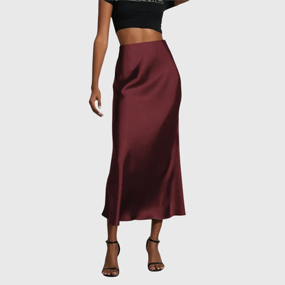 Amira | Satin-Feel Midi Skirt