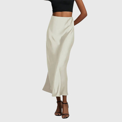 Amira | Satin-Feel Midi Skirt