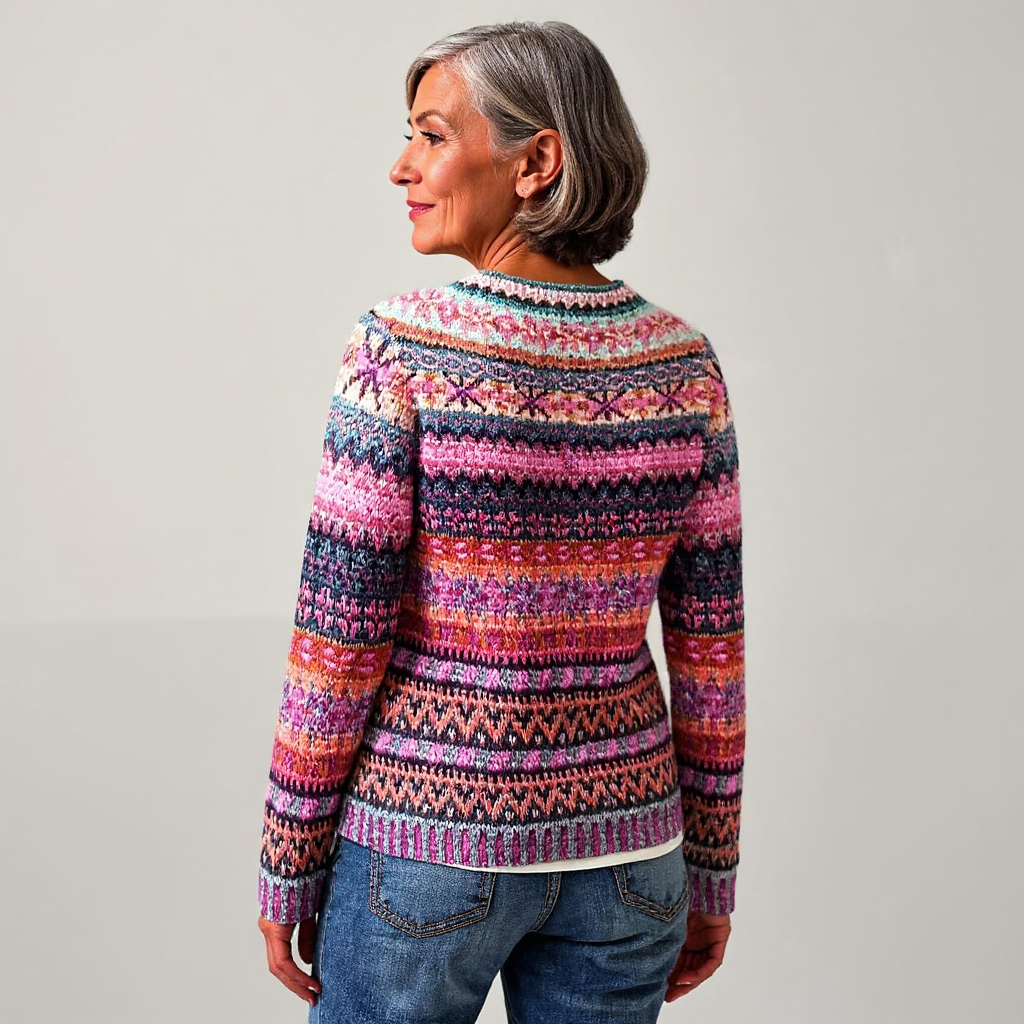 Amy | Pink Multicolour Fair Isle Jumper
