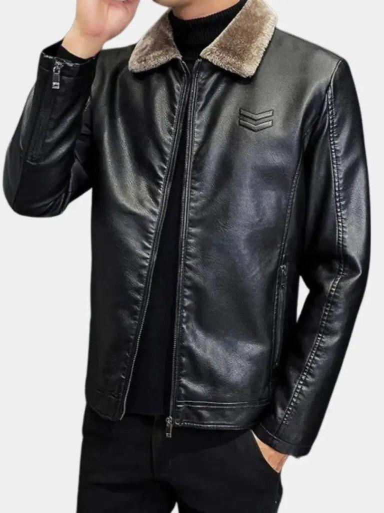 Arthur | Black Sherpa-Collar Jacket