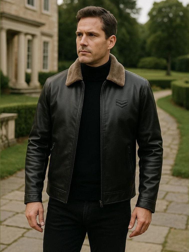 Arthur | Black Sherpa-Collar Jacket