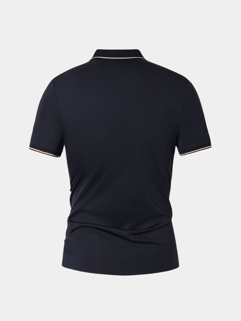Alistair | Navy Contrast-Trim Polo