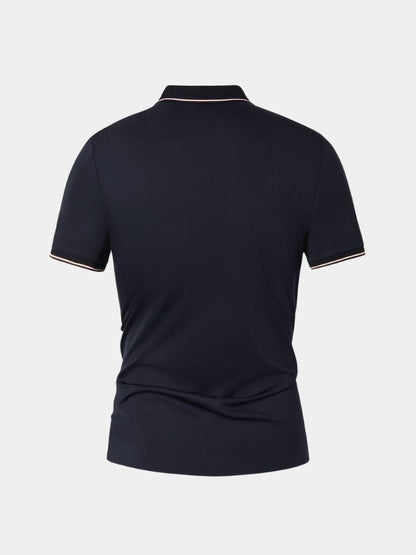 Alistair | Navy Contrast-Trim Polo