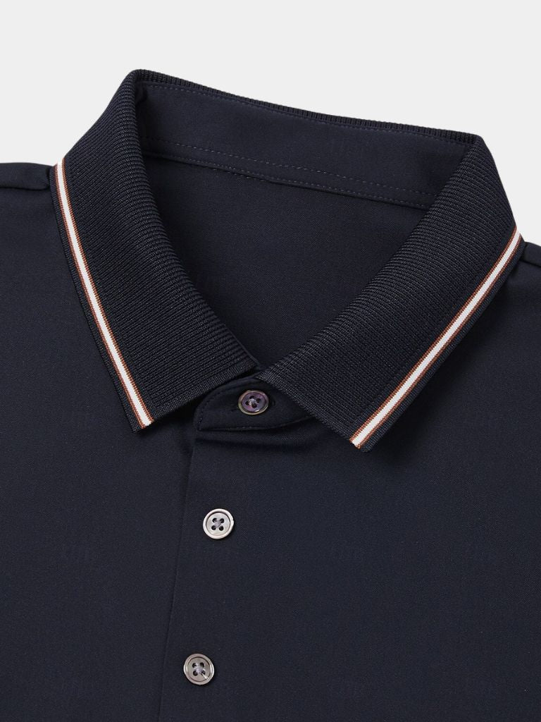 Alistair | Navy Contrast-Trim Polo