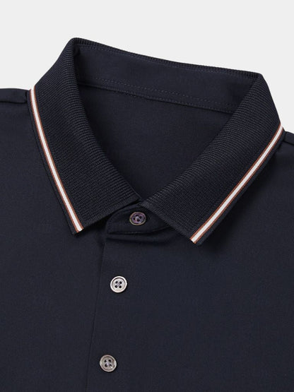 Alistair | Navy Contrast-Trim Polo