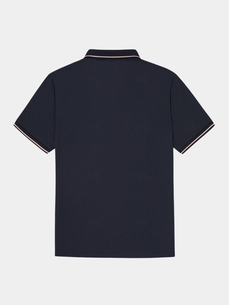 Alistair | Navy Contrast-Trim Polo