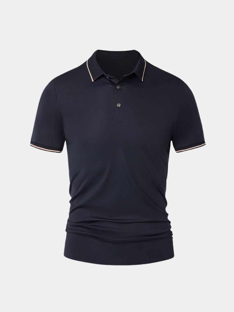 Alistair | Navy Contrast-Trim Polo