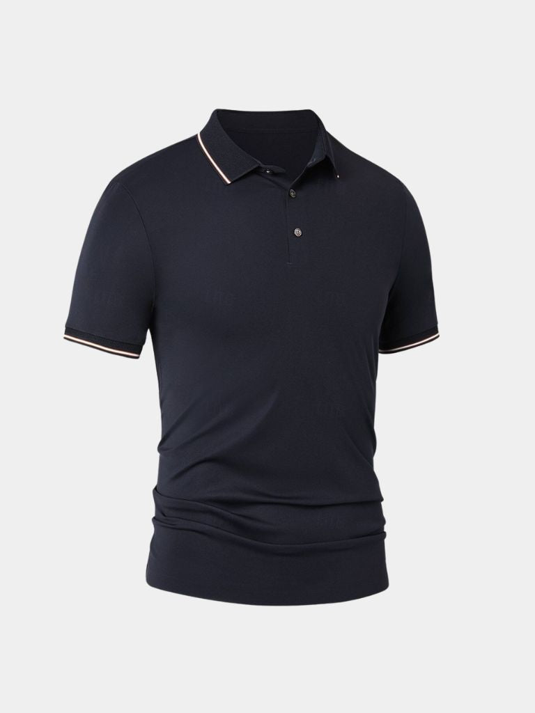 Alistair | Navy Contrast-Trim Polo