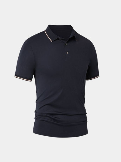 Alistair | Navy Contrast-Trim Polo