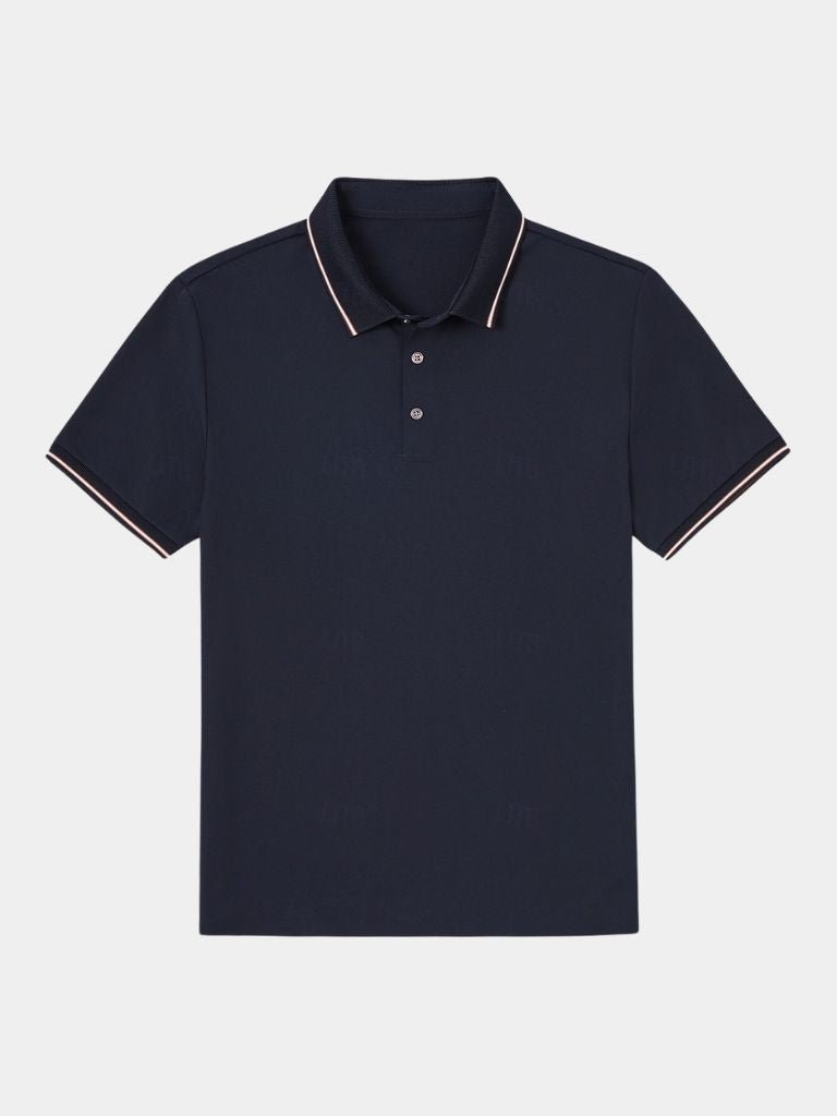 Alistair | Navy Contrast-Trim Polo