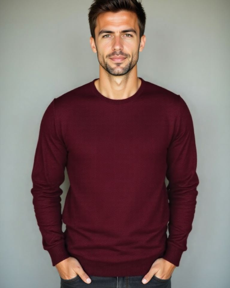 Alistair | Burgundy Crew-Neck Jumper