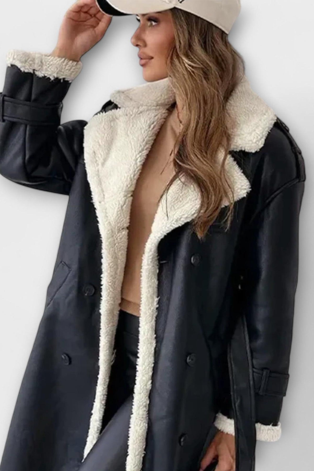 Andrea | Black Faux-Shearling Jacket