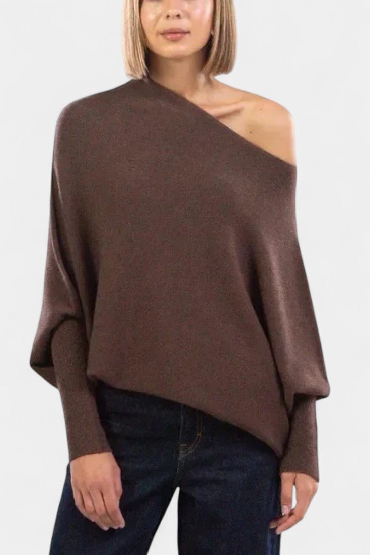 Andrea | Olive Off-Shoulder Jumper