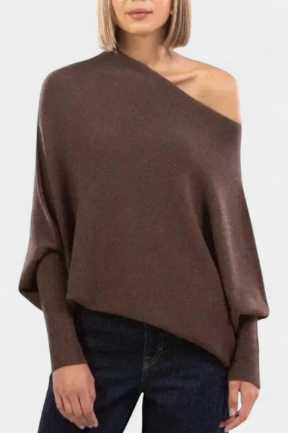 Andrea | Olive Off-Shoulder Jumper