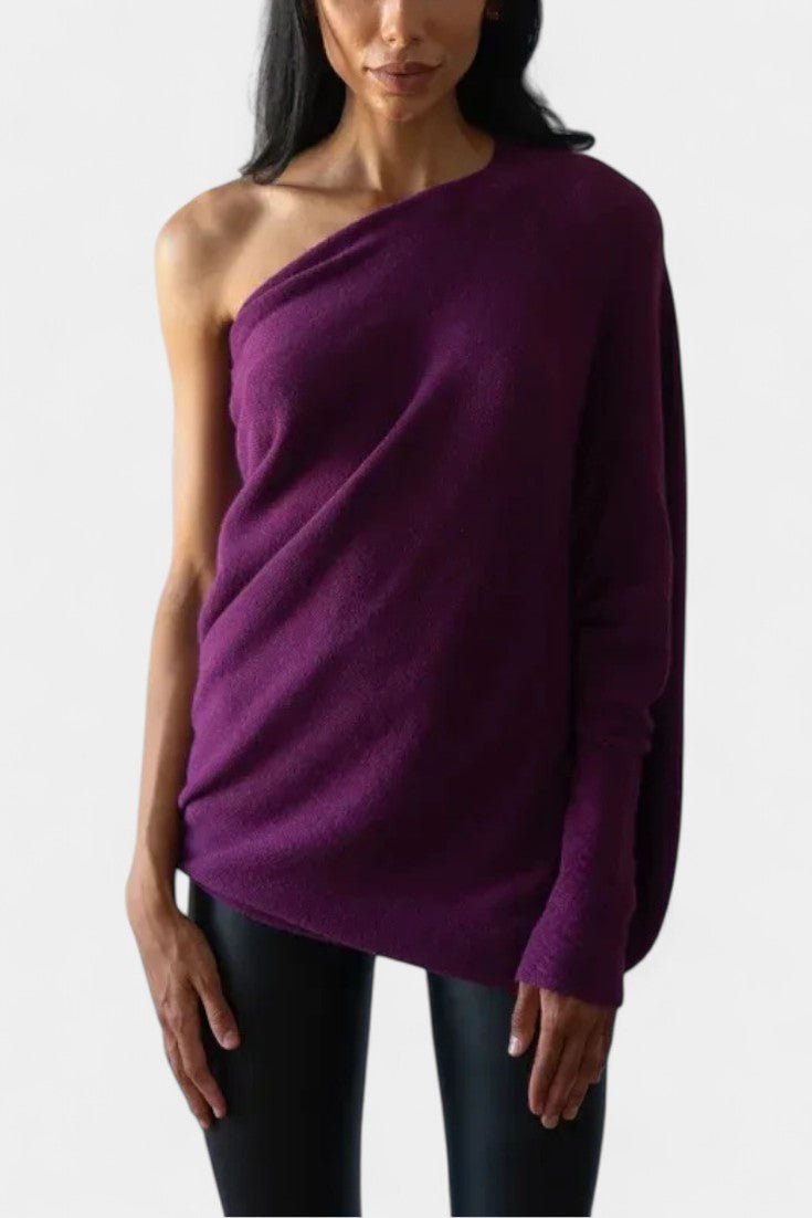 Andrea | Olive Off-Shoulder Jumper