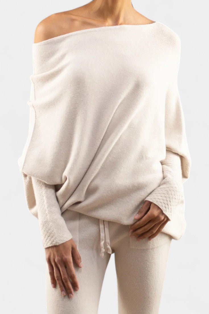 Andrea | Olive Off-Shoulder Jumper