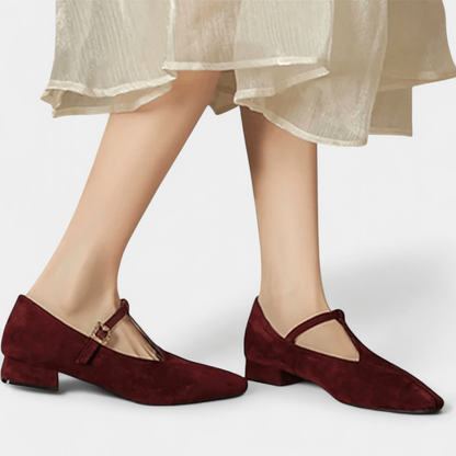 Andrea | Brown Suede-Style Mary Jane Shoes