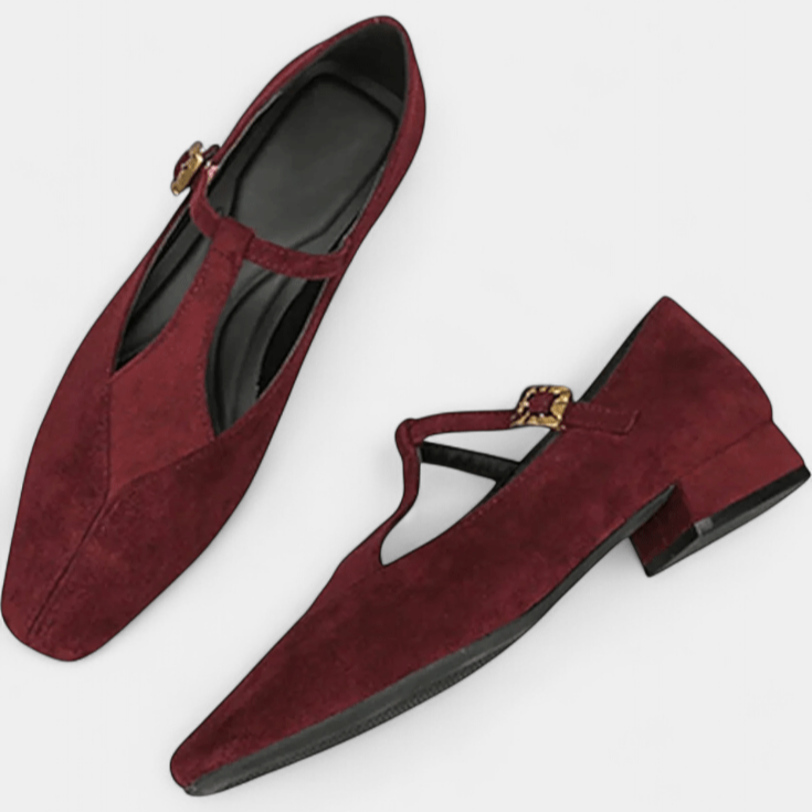 Andrea | Brown Suede-Style Mary Jane Shoes